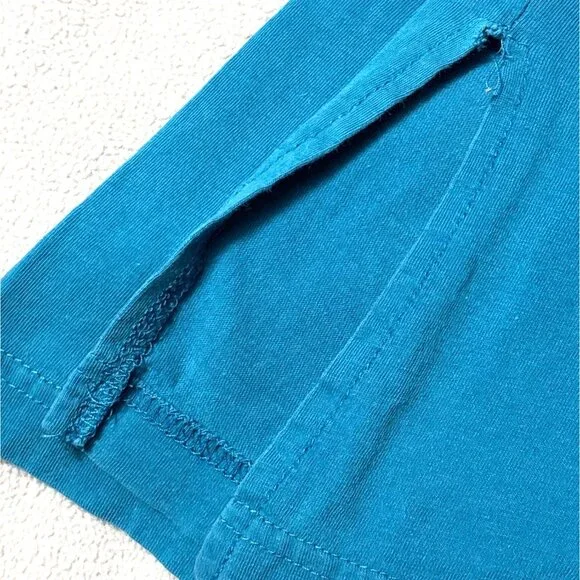 Vtg Victorias Secret Teal  Pocket T-Shirt Soft Cotton Embroidered Sleep Shirt - Picture 7 of 7